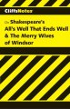 All's well that ends well & The merry wives of Windsor notes  Cover Image